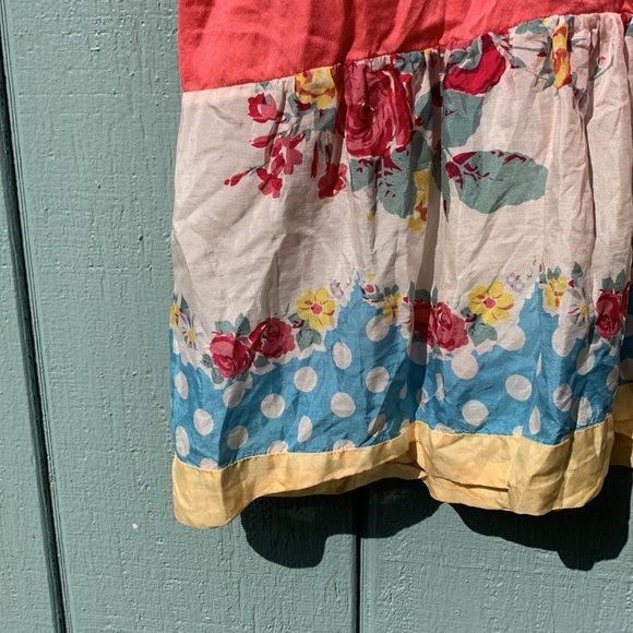 JOHNNY WAS Mixed Silk Print Floral Embroidered V-Neck Dress S - Picture 5 of 10